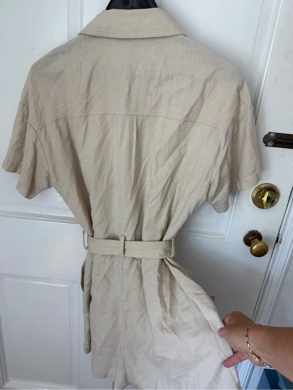 Zara Woman’s Beige Short-Sleeve Romper